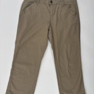 Disney Parks Cropped Pants Womens 6 Khaki Capri Stretch Mickey Mouse Travel